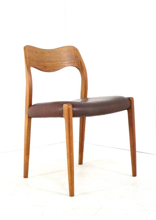 Set 6 Niels O Moller Model 71 Stoelen Teak Vintage Deens – Niels Otto Møller, eetkamerstoelen, Leather (photo 2 of 17)