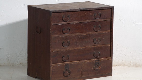 Antique Japanese tansu with drawers and iron hardware – Meiji Period, Japan, circa 1900 – Chest of drawers (photo 3 of 40)