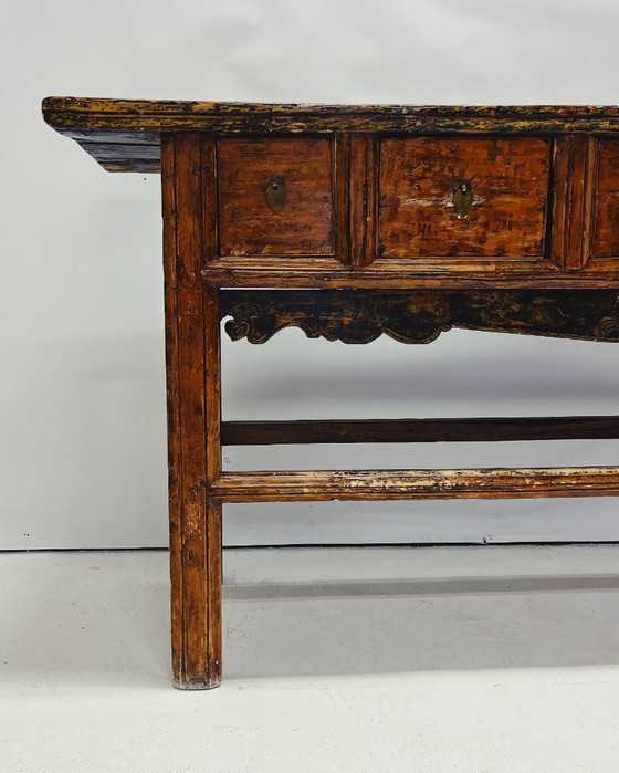 Image 1 of Antique wooden console table