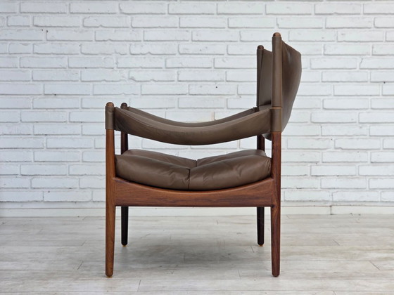 Anni '70, design danese di Kristian Vedel, Poltrona a schienale alto modello "Modus". – Poltrone, Leather (photo 16 of 21)