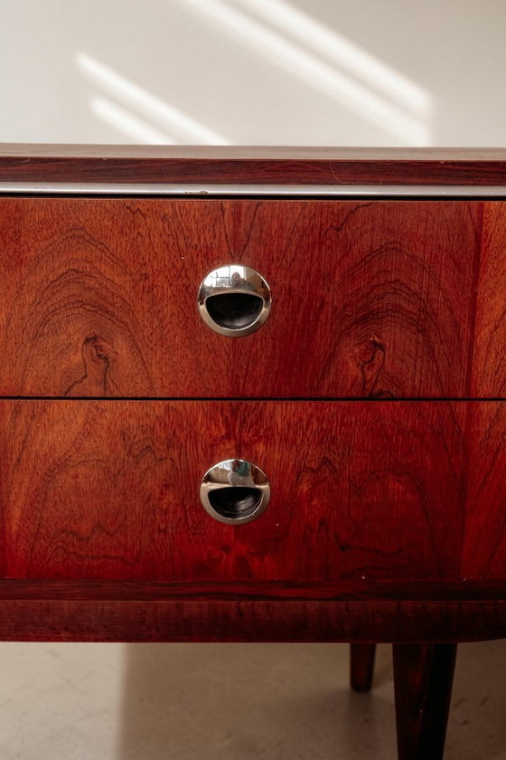 Vintage Dressoir Jaren 60 Van Palissander Fineer Met Chromen Greepjes – Wood (photo 4 of 10)