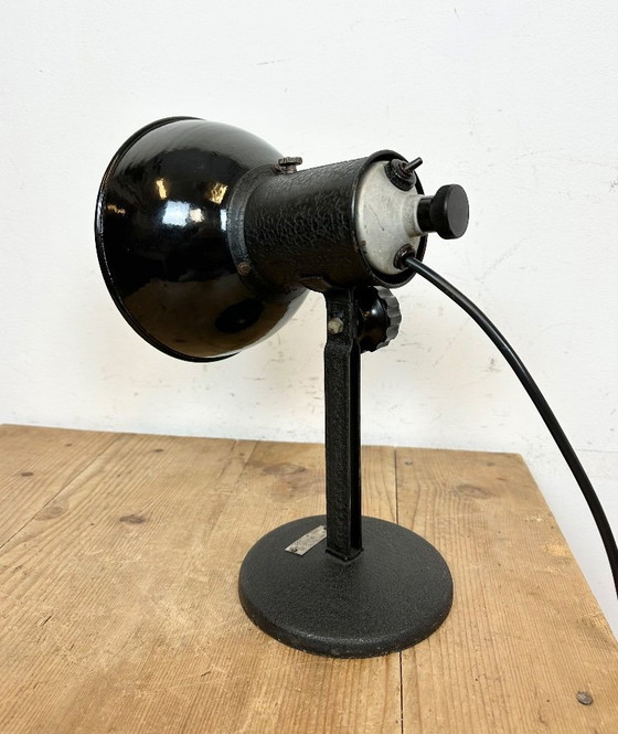 Image 1 of Vintage Black Enamel Table Photo Lamp, 1950s