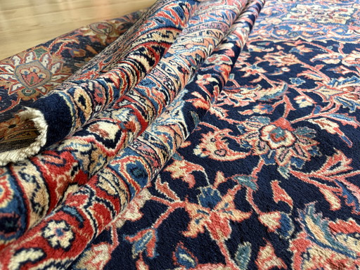 Unique vintage rug - Dark blue with floral arabesques - approx. 367 × 265 cm