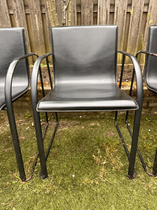 Schwarze Designerstühle – eetkamerstoelen, Leather (photo 2 of 15)