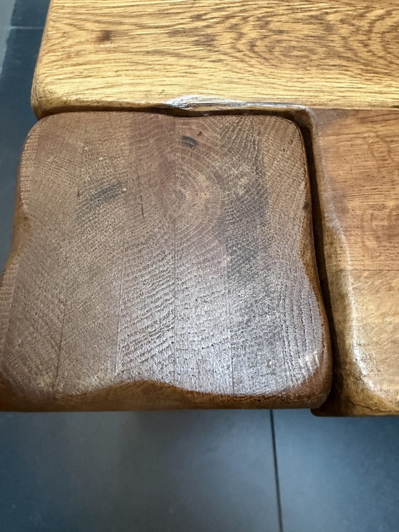 Image 1 of table basse robuste en bois de style brésilien vintage