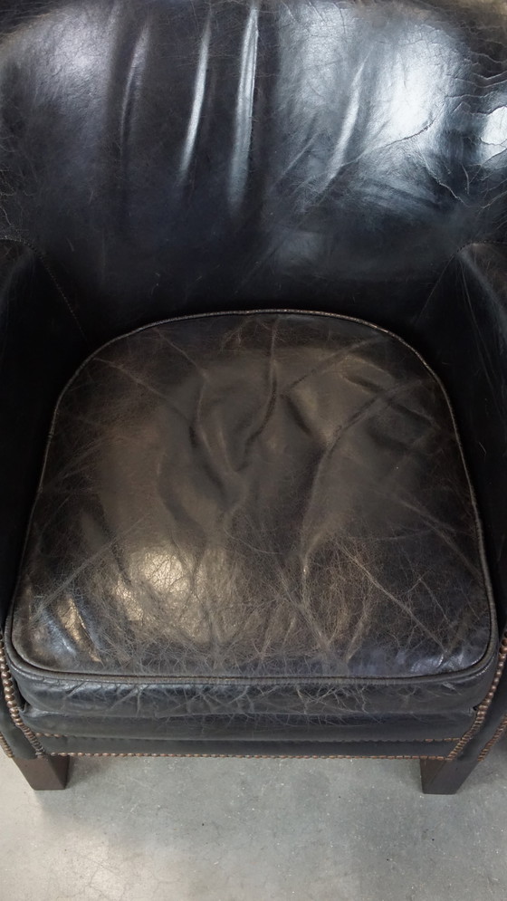 Image 1 of 2 X Black Armchair With Reversible Kelim Seat Cushion