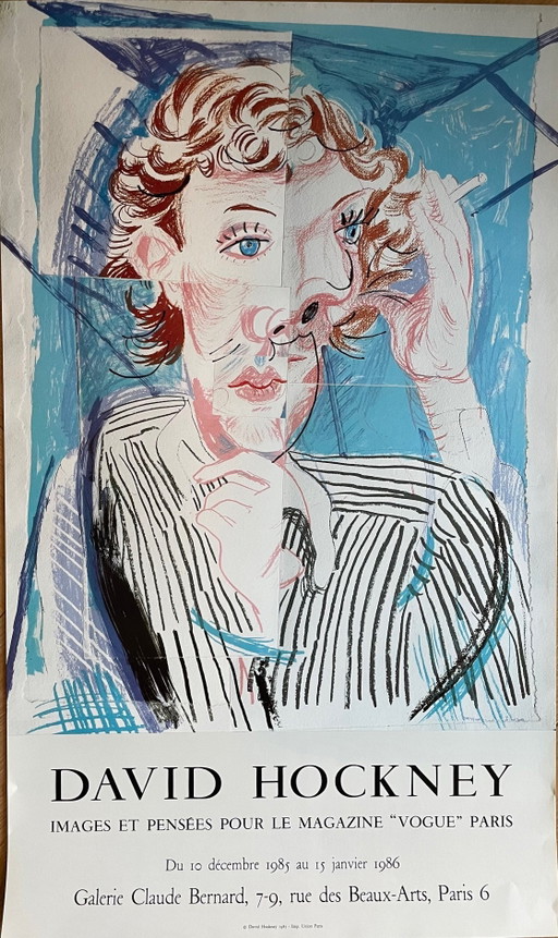 David Hockney, Imágenes y pensamientos para la revista Vogue París, Copyright David Hockney 1985 - Imp. Union Paris, Impreso en 