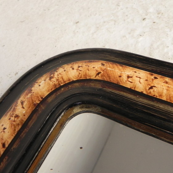 Louis Philippe mirror in faux burr walnut frame, 1917, Wood, Glass, Black, Klassiek (photo 8 of 9)