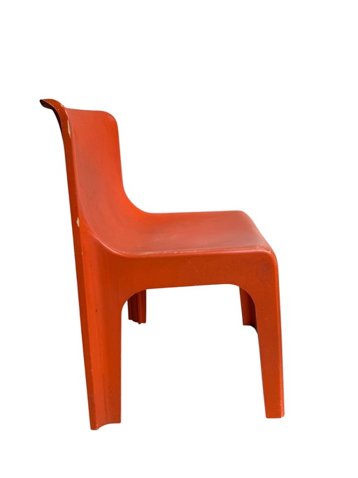 Chaise design oranje – Étienne Fermigier (vers 1970)
