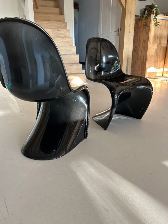 Image 1 of 2x sedia Verner Panton Classic, Herman Miller/Fehlbaum, nera