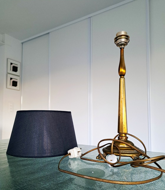 Image 1 of Lampada da tavolo a colonna francese in bronzo
