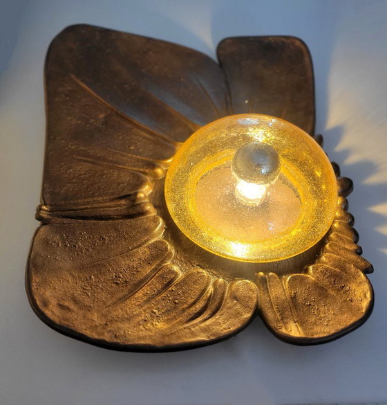 Image 1 of Monumental Sculptural Bronze Wall or Table Lamp 1960's