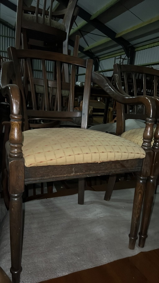 4 Bannink jugendstil eetkamer armstoelen