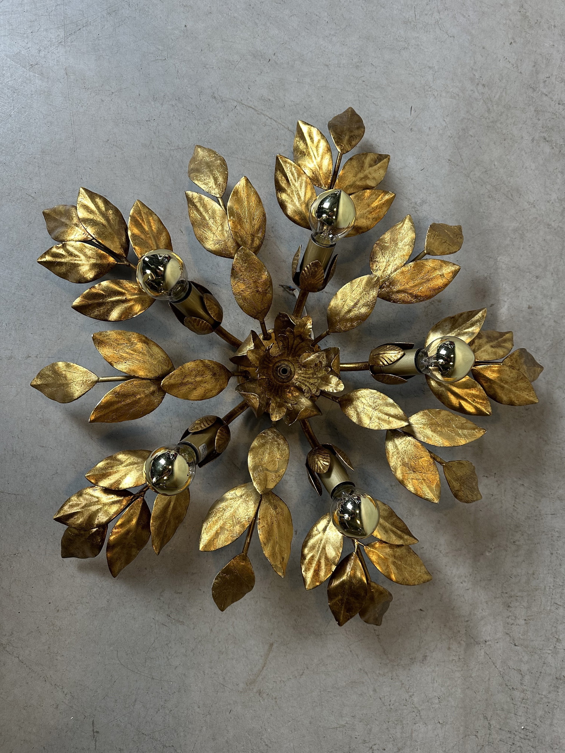 Applique florale de Willy Daro, style Hollywood Regency, 1970