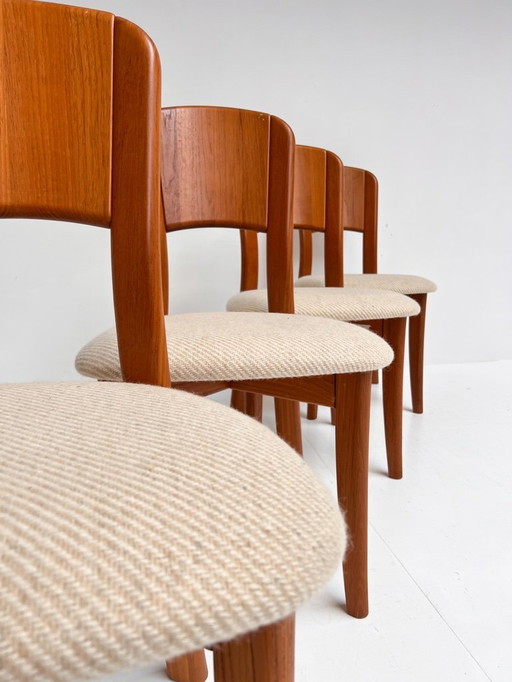 Set di 4 sedie di design danese di Gramrode degli anni '70