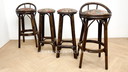 4x vintage rattan bamboo manou bar stools