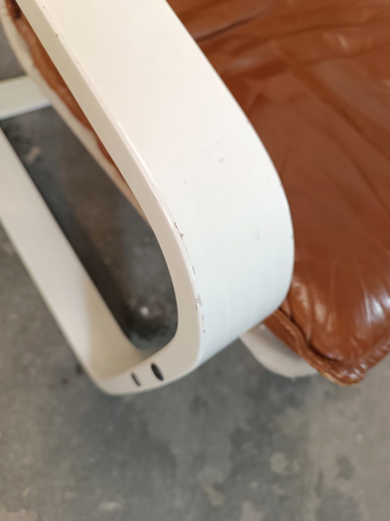 Image 1 of Noboru Nakamura cognac lederen fauteuil 