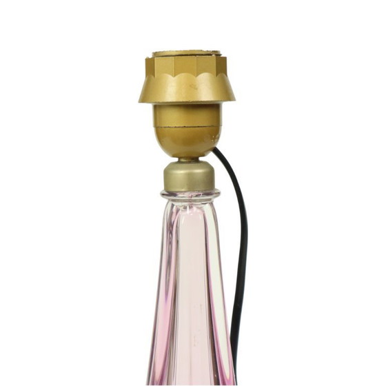 Image 1 of Purple Crystal Table Lamp Val Saint Lambert