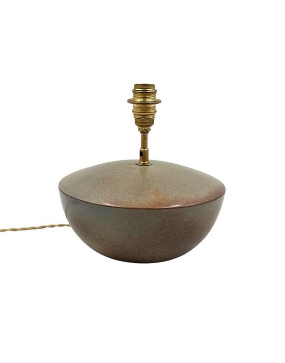 Image 1 of Pied de lampe en céramique verte, style moderne du milieu du siècle, Alain di Bin, France, années 1960