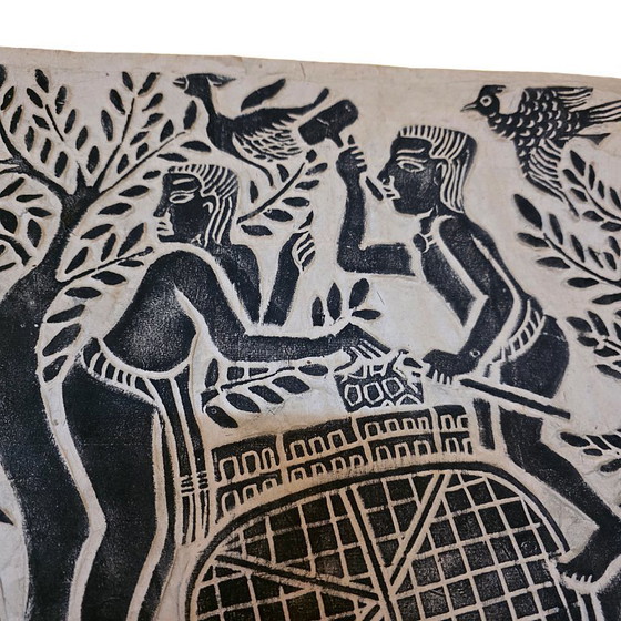 Image 1 of Antigua impresión de frotamiento del templo de Angkor Wat, mediados del siglo XX