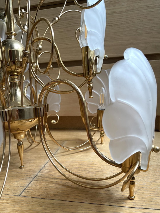 Image 1 of Elegant Italian Vintage Chandelier with Murano Shells