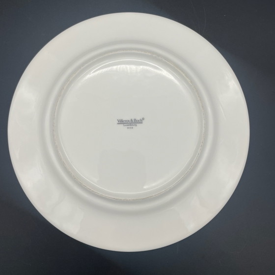 Villeroy & Boch Luxembourg, Tazza da caffè e piattino, Decorazione grafica blu, Stoviglie, Porcellana, Bianco (foto 8 di 9)