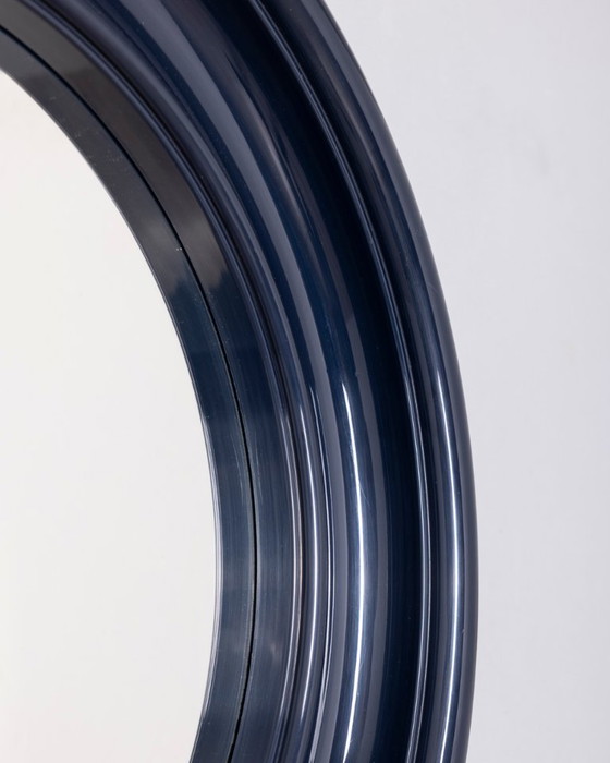 Vintage 1970s Italian Design Blue Plastic Wall Mirror (photo 4 of 6)