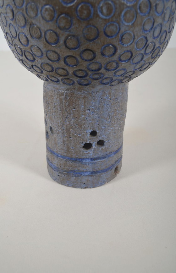 Image 1 of Ceramic sculpture with circular patterns and signature