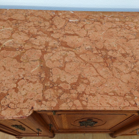 Image 1 of Antique vintage sideboard chest of drawers bathroom vanity with marble top