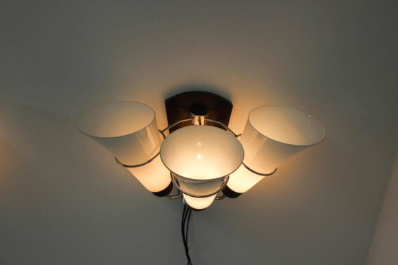 Image 1 of Pair of Minimalist Czechoslovakian Crystal Wall Lamps, 1970s