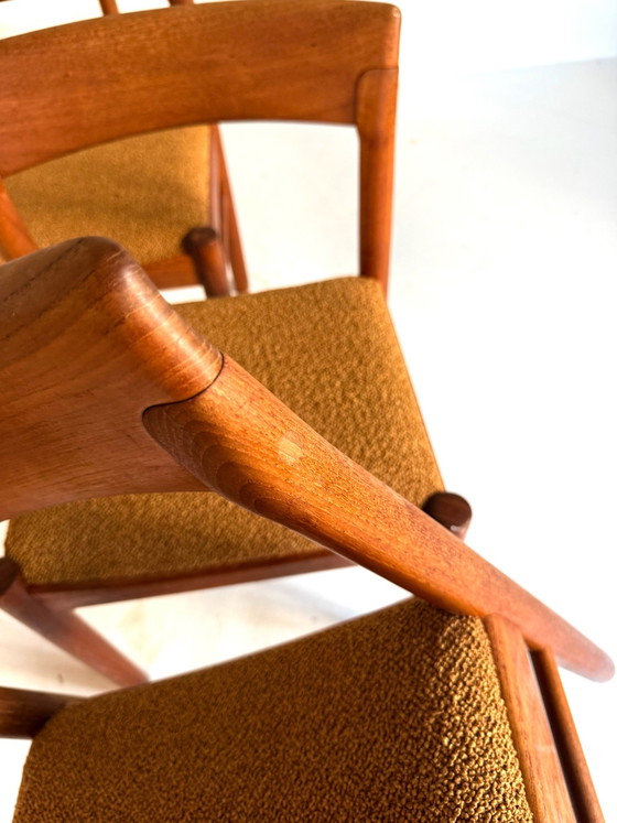 4x restored Dining chair, Bramin ‘60, Wood, Textile, Brown (photo 7 of 13)