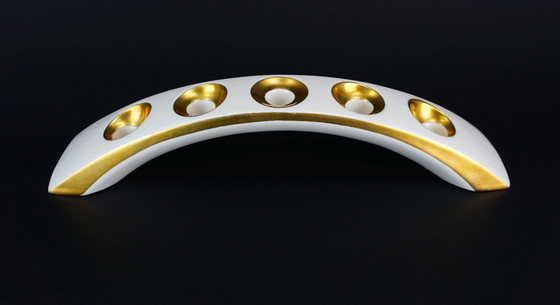 Image 1 of PORTACANDELE in porcellana moderno di metà secolo Lindner Kueps Bavaria anni '50