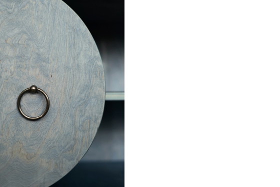 Image 1 of Vintage Mid-Century Modern Italian Turquoise Streamline Sideboard in Birch, 1960s