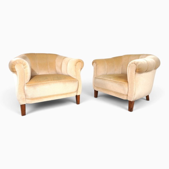 Een paar art-deco clubstoelen in champagnekleurig mohair, 1930 – Fauteuils, Textile (photo 11 of 20)