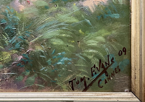 Antico Dipinto a Olio Cannes La Bocca 1909 – Tom Evans – Dipinti e disegni, Legno, Altro (photo 6 of 10)