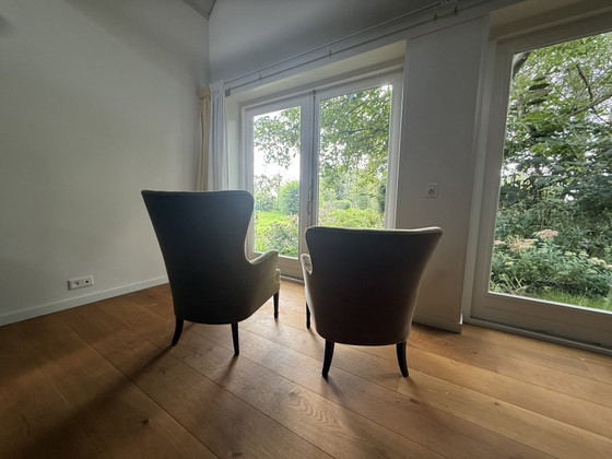 2x Georg Kofoed's Armchair – Velvet, Wood (photo 10 of 10)