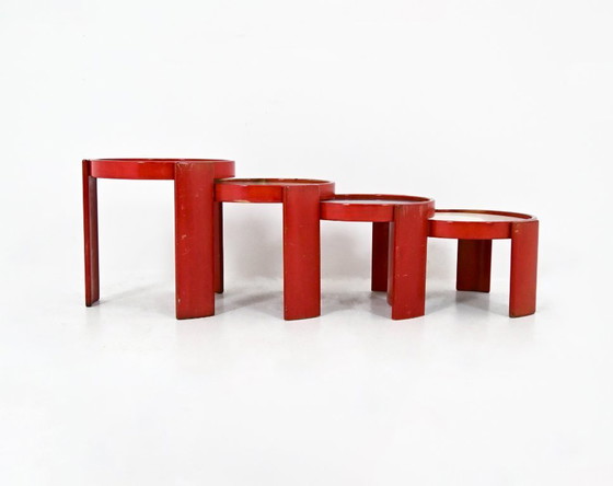 Image 1 of Set van 4 tafels, model 780, ontworpen door Gianfranco Frattini voor Cassina, jaren 60.