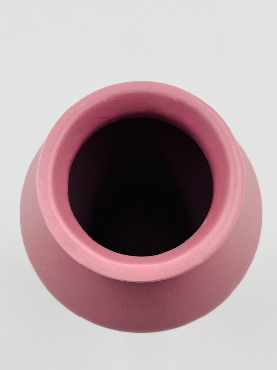 Image 1 of Vintage matte powder pink ceramic vase