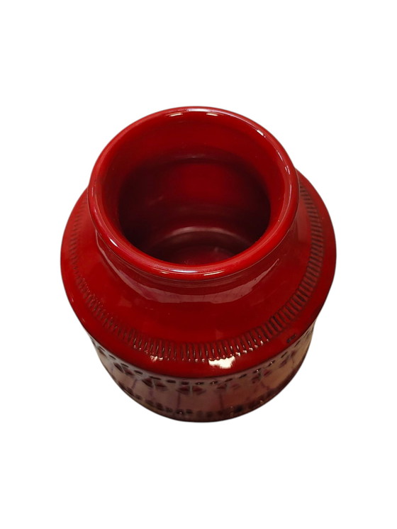 Image 1 of Bitossi Rimini Rosso Vase 1960er | Aldo Londi Italian Mid-Century Ceramic Red Glazed Design