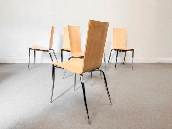 1/6 Philippe Starck Driade Olly Tango Sedia Cromata – Sedie da pranzo, Legno, Cromo (photo 11 of 12)