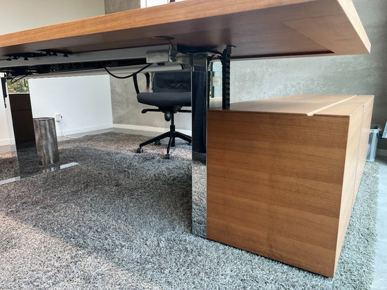 Image 1 of Walter Knoll directiebureau + sideboard – 250×100 – hoogte verstelbaar – hangmappensysteem – topstaat