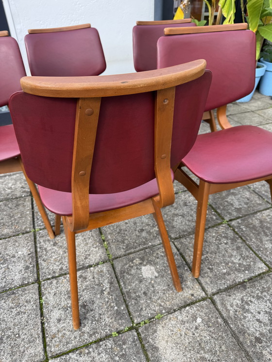 Set di 5 Sedie da pranzo Pynock – Legno, Skai, 1990 (photo 4 of 9)