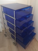 Mueble original Kartell Mobil de 5 cajones (azul cobalto) Antonio Citterio en perfecto estado.