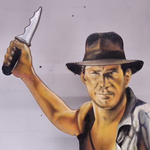 Statue en bois grandeur nature Indiana Jones / découpage / figurine