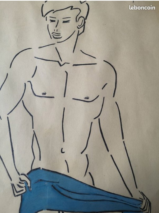 Gay Art Dessin 1957 original René Arnoux