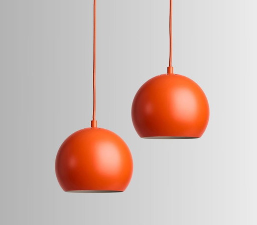 2 x Frandsen Ball Limited Edition pendant light - peach/orange