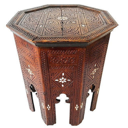 Antigua mesa auxiliar islámica de perlas años 1890