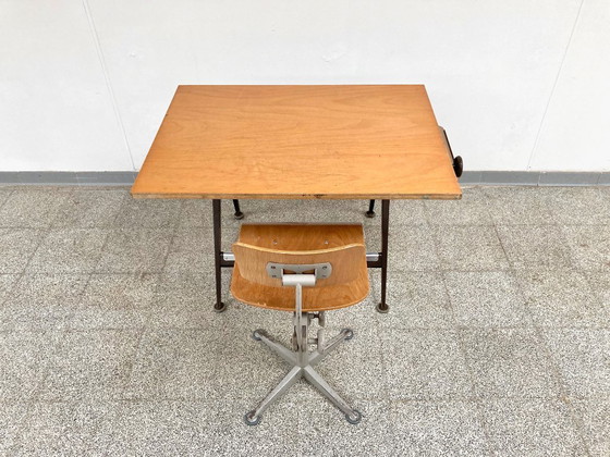 Image 1 of Tavolo da disegno e sedia Friso Kramer/Wim Rietveld dal design vintage