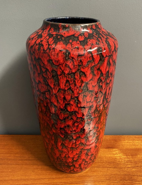 Image 1 of Red and Black large vase by Scheurich model 517-45 west Germany
