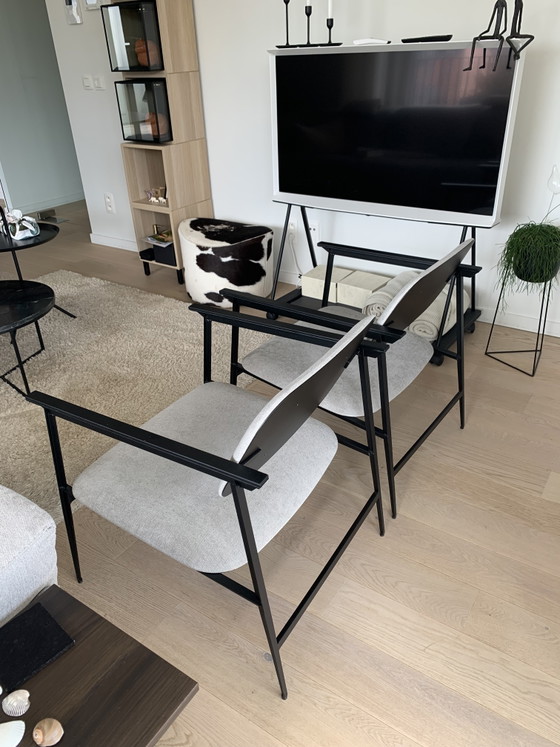 2 poltrone DC Ethnicraft Lounge - Grigio chiaro – Metal, Textile (photo 3 of 7)